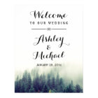 Elegant Pine Trees Forest Winter Wedding Sign