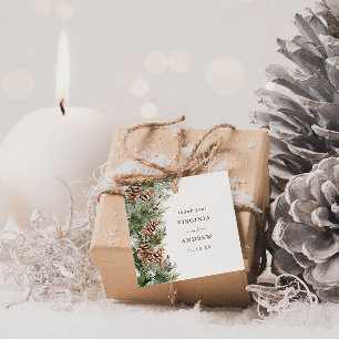 Elegant Pine Wedding Favour Tags