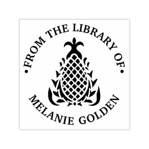 Elegant Pineapple #10 Library Book Name Self-inking Stamp