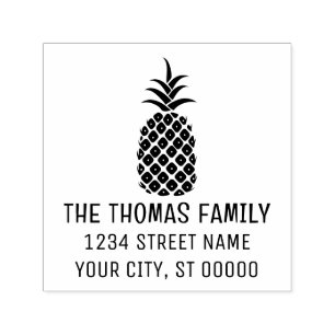 Elegant Pineapple #11 Custom Name Return Address Self-inking Stamp