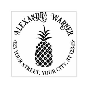 Elegant Pineapple #11 Name Return Address  Self-inking Stamp