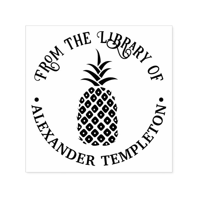 Elegant Pineapple #11B “From the library of” Name Self-inking Stamp (Design)