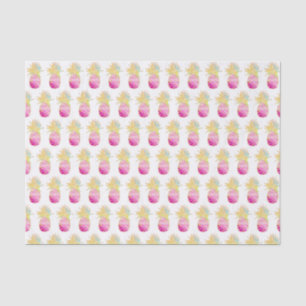 Elegant Pineapple Pattern in Pinks and Gold  Tissue Paper