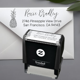 Elegant Pineapple Pre Inked Return Address Stamp