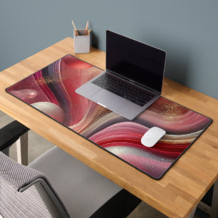 Elegant Pink Abstract Desk Mat