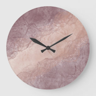 Elegant Pink Abstract Large Clock
