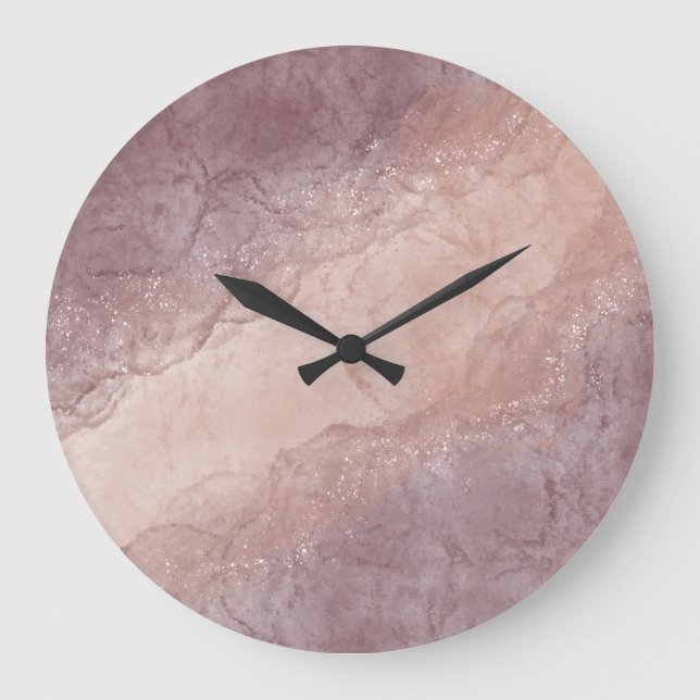 Elegant Pink Abstract Large Clock (Front)