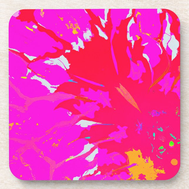 Elegant Pink Abstract Pattern Coaster (Front)