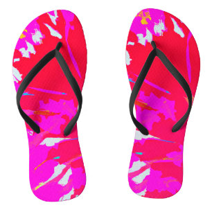 Elegant Pink Abstract Pattern Flip Flops