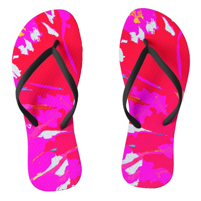 Elegant Pink Abstract Pattern Flip Flops (Footbed)