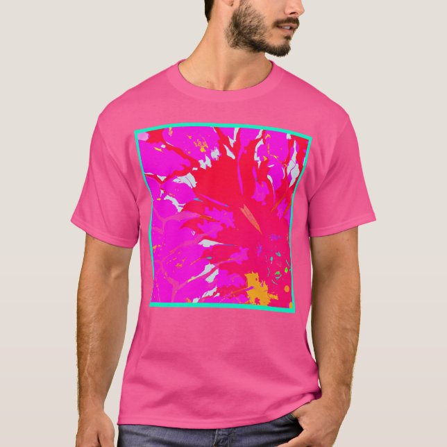 Elegant Pink Abstract Pattern T-Shirt (Front)