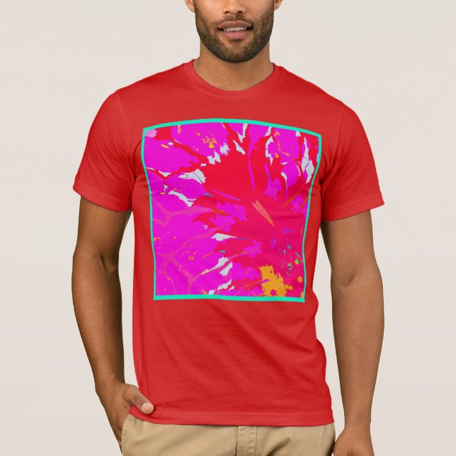 Elegant Pink Abstract Pattern T-Shirt (Front)