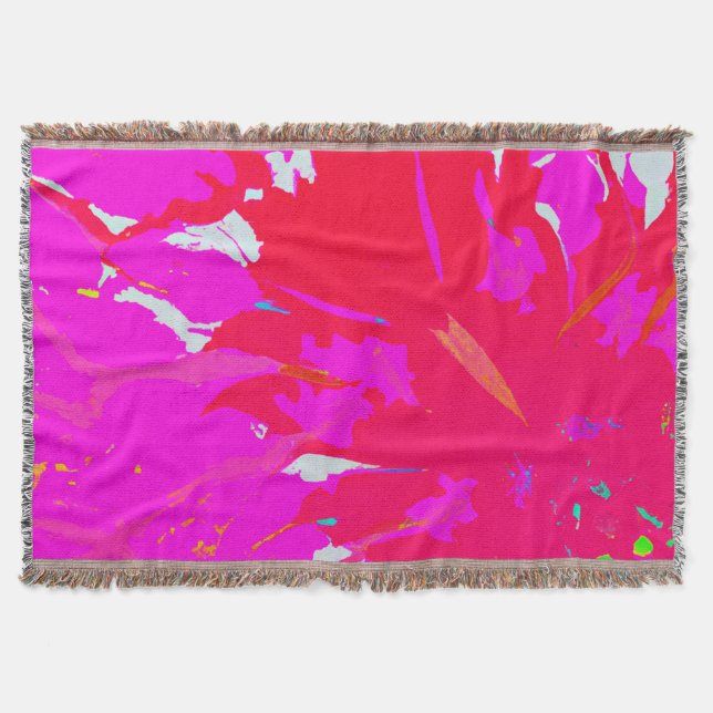 Elegant Pink Abstract Pattern Throw Blanket (Front)