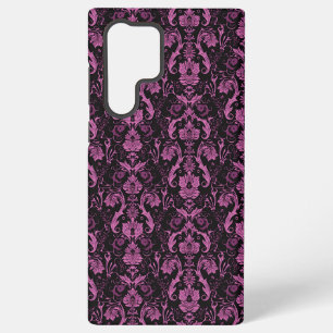 Elegant Pink and Black Damask - Vintage Baroque   Samsung Galaxy Case