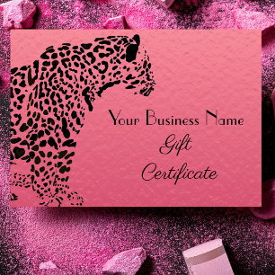 Elegant Pink and Black Jaguar Gift Certificate