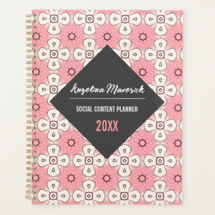 Elegant Pink and Black Pattern Social Content Planner