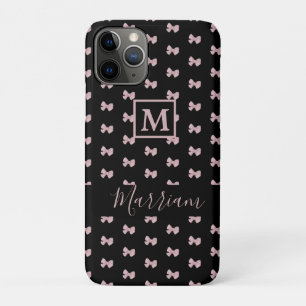 Elegant Pink and Black Personalised   iPhone 11 Pro Case