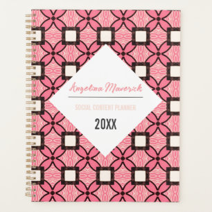 Elegant Pink and Black Retro Pattern Planner