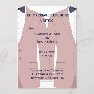 Elegant Pink And Blue Gay Wedding Programs Programme