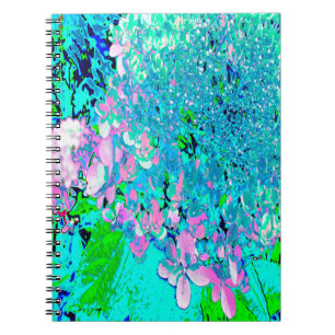 Elegant Pink and Blue Limelight Hydrangea Notebook