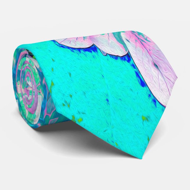 Elegant Pink and Blue Limelight Hydrangea Tie (Rolled)