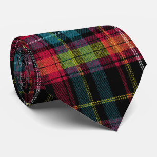 Elegant Pink and Blue Plaid Gingham Pattern Tie
