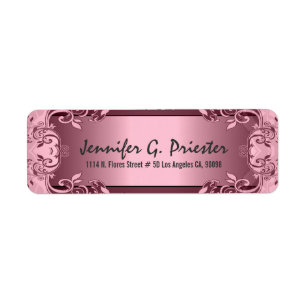 Elegant Pink And BroVintage Abstract Floral Design