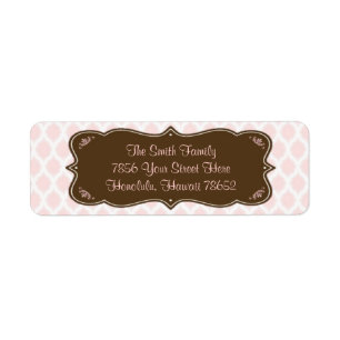 Elegant Pink and Brown Address Labels
