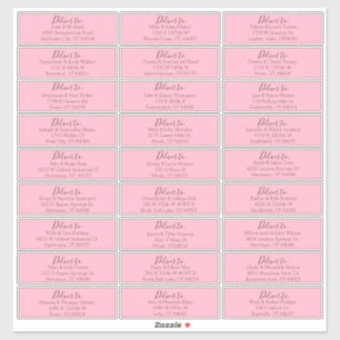 Elegant Pink and Brown Wedding Address Labels