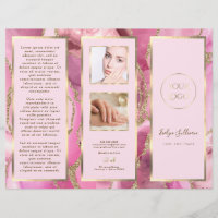 Elegant Pink and Gold Agate Brochure