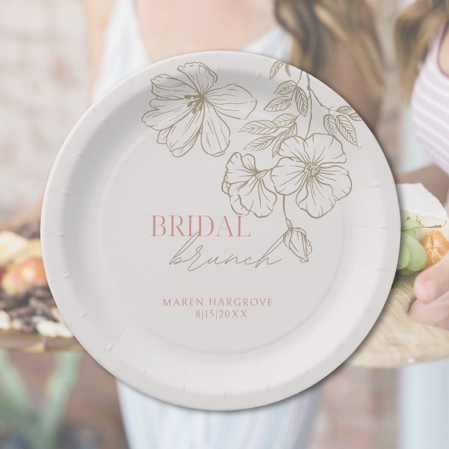 Elegant Pink and Gold Bridal Brunch Bridal Shower Paper Plate (Elegant Pink and Gold Bridal Brunch Bridal Shower Paper Plates)
