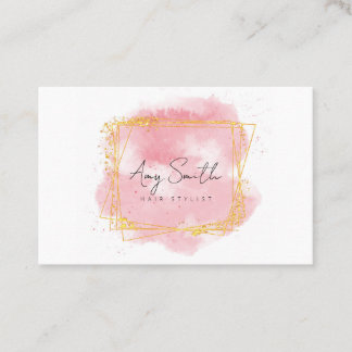Elegant pink and gold business card design