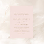 Elegant Pink and Gold Classic Wedding Invitation<br><div class="desc">Elegant wedding invitation featuring a simple and minimal design with traditional wording. The back has a template for additional details to make this an all in one wedding invitation. If you prefer to leave the back blank, simply delete the text from those fields. This classic style wedding invitation is perfect...</div>