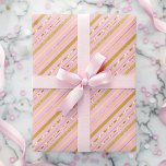 Elegant Pink and Gold Faux Foil Stripes Wrapping Paper<br><div class="desc">This luxurious wrapping paper features elegant pink and gold foil stripes, perfect for adding a touch of sophistication to any gift. Whether it's for a birthday, anniversary, or special celebration, the combination of pink and shimmering gold stripes creates a stylish and modern look that will impress anyone receiving your gift....</div>