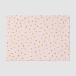 Elegant Pink And Gold Foil Confetti Dots Pattern Tissue Paper