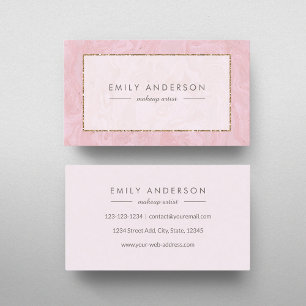Elegant Pink and Gold Marble Business Card