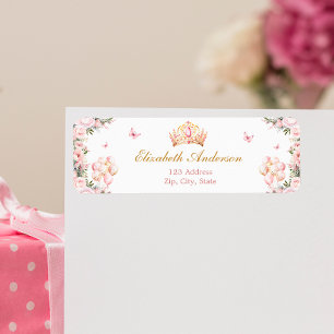 Elegant Pink and Gold Princess Return Address