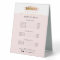 elegant pink and gold salon service menu