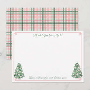 Elegant Pink And Green Chinoiserie Wedding Shower Thank You Card