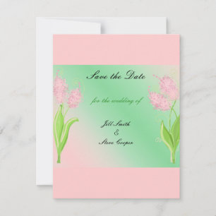 Elegant Pink and Green Floral Save the Date