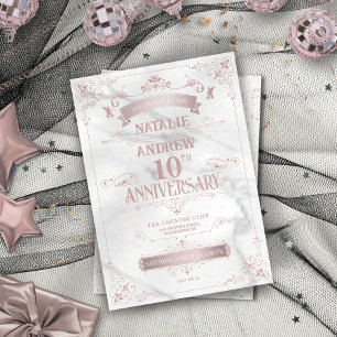 Elegant Pink and Grey Anniversary Invitation