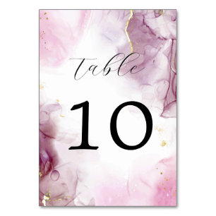 Elegant Pink And Magenta Wedding Table Number