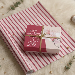 Elegant Pink and Maroon Diagonal Stripes Modern Wrapping Paper