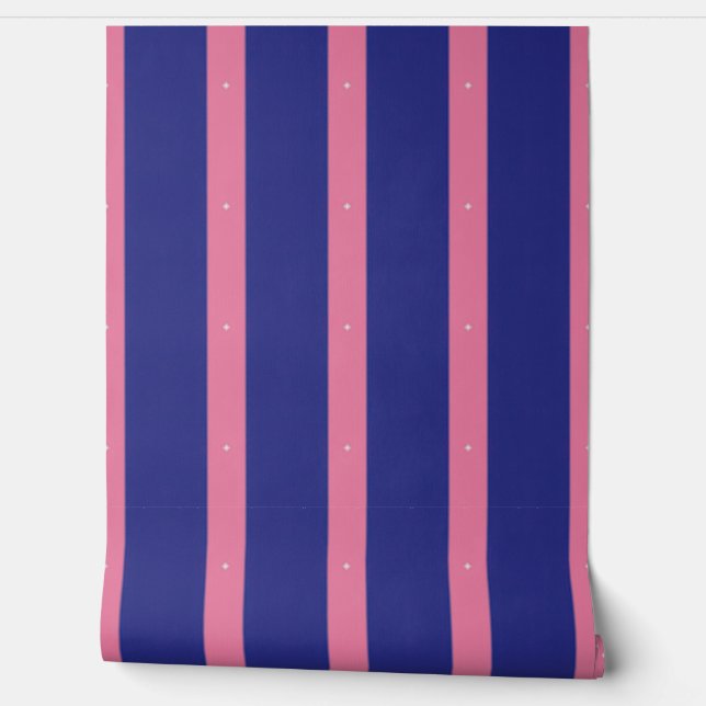 Elegant Pink and Navy Stripes Wallpaper (Unrolling)