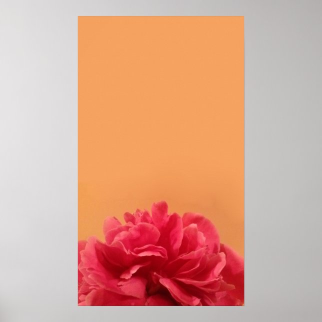 Elegant Pink and Orange Floral Art Poster (Front)