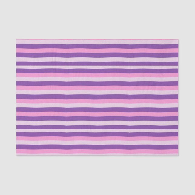 Elegant Pink and Purple Floral Companion Stripes Tissue Paper (Front)