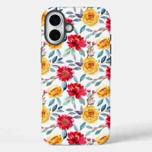 Elegant Pink and Purple Flower Pattern Case-Mate i iPhone 16 Plus Case
