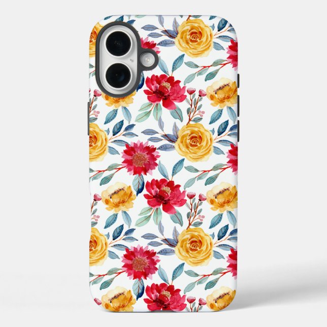 Elegant Pink and Purple Flower Pattern Case-Mate i iPhone Case (Back)