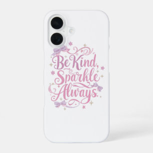 Elegant Pink and Purple Sparkle Script iPhone 16 Case
