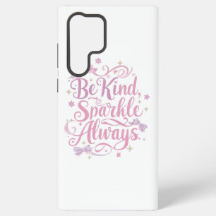 Elegant Pink and Purple Sparkle Script Samsung Galaxy Case